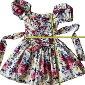 80s Eve Too Byer California Vintage Girls Dress Size 6 White floral